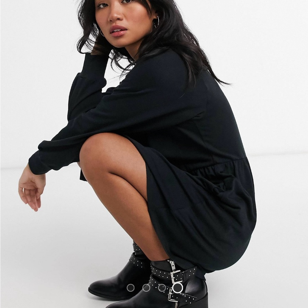 ASOS Petite New Look High Neck Sweatshirt Dress
